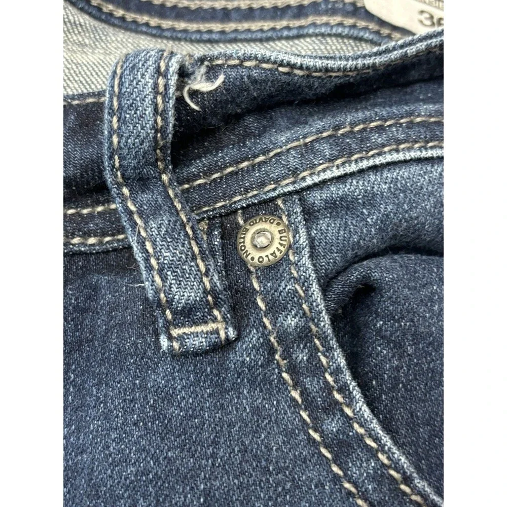 Buffalo David Bitton Jackson Jeans Mens 36x30.5 Straight Stretch Blue Denim